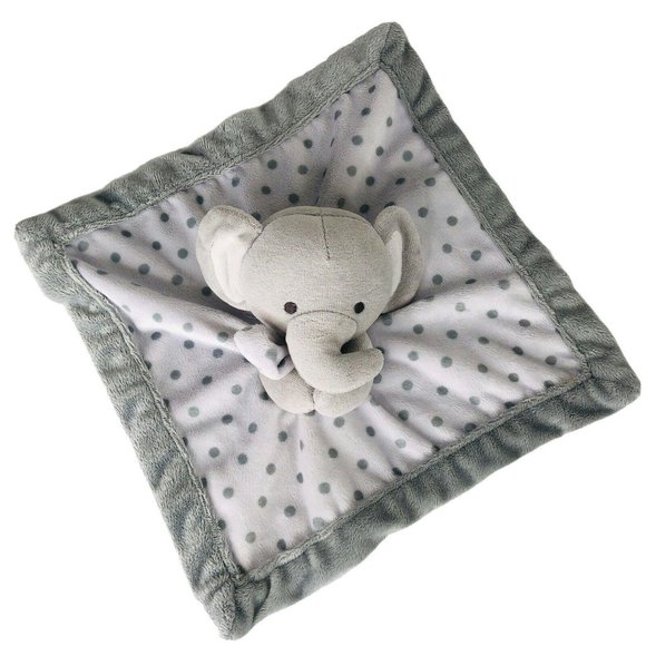 Falls Creek Baby Lovey Elephant Gray White Rattle Security Infant Blanket - Picture 1 of 5
